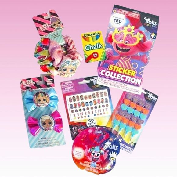 LOL Surprise And Trolls Girl's Gift Accessories Bundle of 7 Items - Picture 1 of 10